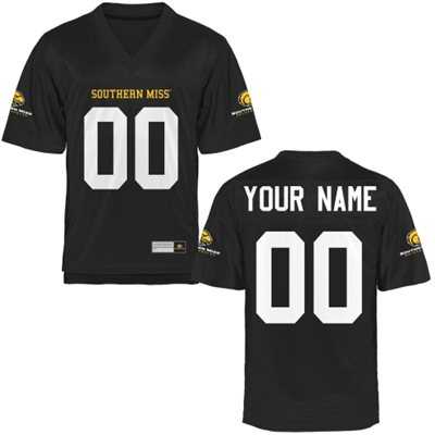 Mens Southern Miss Golden Eagles Customized Football Name & Number 2015 Black Jersey